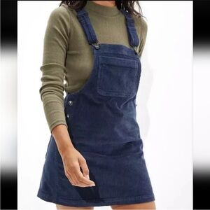 American eagle Corduroy blue overall dress size small